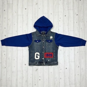 One-of-a-Kind Upcycled New York Giants NFL Denim Jacket – Small/Medium