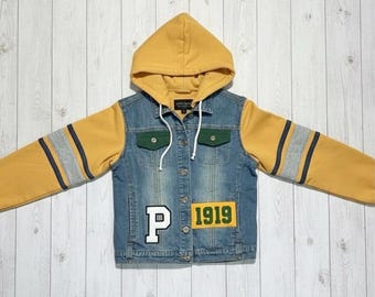 One-of-a-Kind Upcycled Green Bay Packers NFL Denim Jacket – Small
