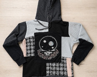 Sudadera con capucha de Grateful Dead hecha con retazos reciclados
