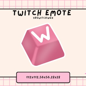 Pink W Key Emote | Twitch-Emote