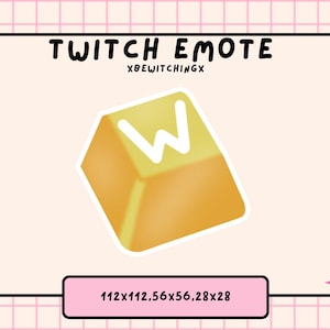 Yellow W Key Emote | Twitch Emote