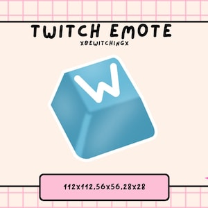 Blau W Key Emote | Twitch-Emote