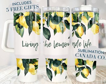 Lemon 40 Oz Tumbler Wrap, 40 Oz Wrap Summer Tumbler Wrap,Lemon Pattern Sublimation Design Digital Download PNG Instant DIGITAL ONLY Lemonade