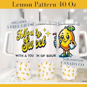 Retro Lemon 40 Oz Tumbler Wrap, 40 Oz Wrap Kawaii Lemon Tumbler Wrap,Lemon Sublimation Design Download PNG Instant DIGITAL ONLY Lemons Wrap