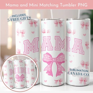 Mamá y Mini Coquette Wrap Png 20 Oz Coquette Mamá Tumbler Wrap Diseño Digital Sólo Wrap Descargar Matching Mom and Daughter Png 20Oz Tumbler