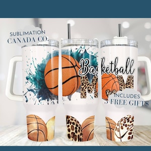 Basketball Mom 40 Oz Tumbler Wrap, 40 Oz Wrap Basketball Sublimationsbecher Design Download PNG Sofort DIGITAL NUR Wrap Cheetah Sport Wrap