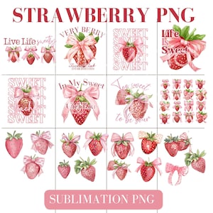 Strawberry Png,Strawberry Svg,Coquette Aesthetic Strawberry Clipart,Berry Tshirt Sublimation,Strawberry Shirt,Summer Fruit Png Download Only