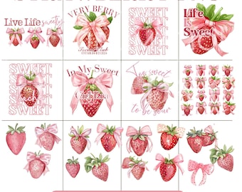 Strawberry Png,Strawberry Svg,Coquette Aesthetic Strawberry Clipart,Berry Tshirt Sublimation,Strawberry Shirt,Summer Fruit Png Download Only