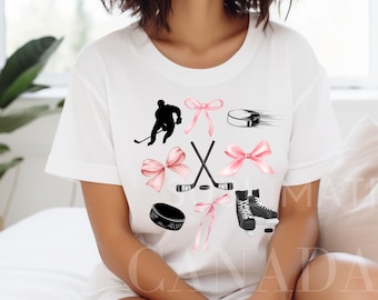 Coqueta Hockey Mamá Png, Paquete SVG de Hockey, Descarga Digital Solamente, Coqueta Hockey Clipart Png, Hockey y Arcos Sublimación Hockey Camisa Png