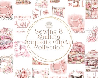 Coquette Aesthetic Sewing Clipart Quilting Png Funny Sewing Clipart Bundle Sewing Machine png Coquette Sew Svg Design Download ONLY Digital