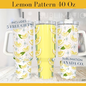 Personalizable 40 Oz Tumbler Wrap, 40 Oz Wrap Summer Tumbler Wrap,Lemon Sublimation Design Digital Download PNG Instant DIGITAL ONLY