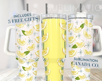 Personalizable 40 Oz Tumbler Wrap, 40 Oz Wrap Summer Tumbler Wrap,Lemon Sublimation Design Digital Download PNG Instant DIGITAL ONLY