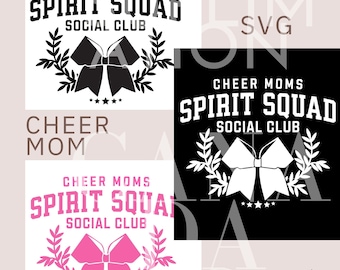 Cheer Mom PNG, Cheer Leader Moms Social Club png Cheer Mom SVG, Instant Digital Download Only, Cheer Mom Svg,Coquette Cheer Spirit Squad Png