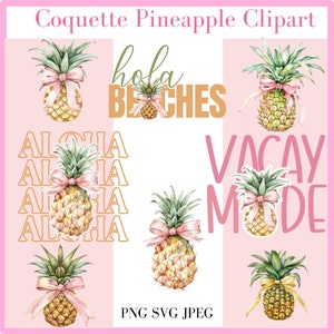 Pineapple Png, Pineapple Svg, Coquette Aesthetic Pineapple Clipart Shirt Sublimation, Vacation Png, Summer Fruit Png Design Download Only