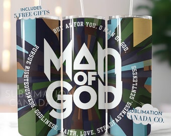 Christian Men Tumbler Wrap Png 20 Oz Christian Tumbler Wrap Digital Design Only Bible Wrap Download Man of God Png 20 Oz Tumbler Wrap