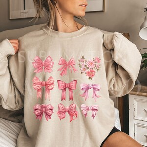 Coquette PNG, Coquette Bows SVG, Pretty Pink Bows Coquette Aesthetic, POD Designs, Coquette Downloadable Files, Coquette Clipart for Shirts