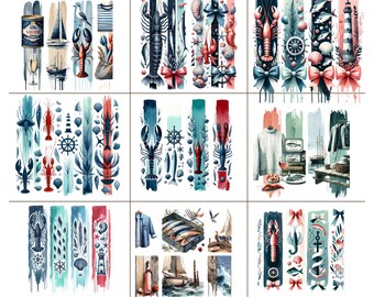Fischer Ästhetische Clipart Png, Sardine Clipart Png, Blaue Fischer Blumenmuster, Nautische Clipart Png Hummer Clipart, Pinselstrich Design