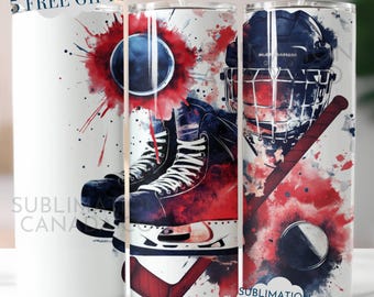Hockey 20 Oz Tumbler Wrap for Personalizing ,Custom Hockey 20 Oz Wrap Hockey Sublimation Tumbler Design Download DIGITAL ONLY Sports  Wrap