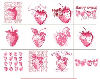 Strawberry Png,Strawberry Svg,Coquette Aesthetic Strawberry Clipart,Berry Tshirt Sublimation,Strawberry Shirt,Summer Fruit Png Download Only