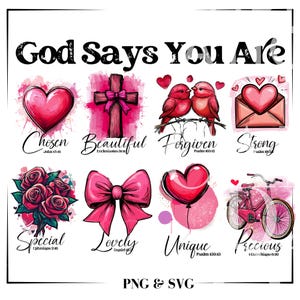 Affirmation chrétienne Coquette femme Png, Dieu dit que vous êtes Png, Pâques chrétien Png, Tshirt Sublimation Coquette Christian, téléchargement numérique