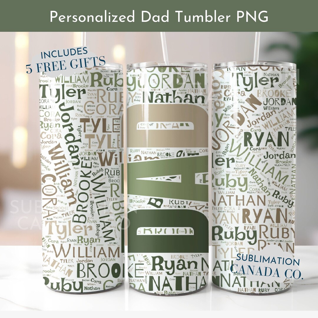 Personalized Dad Tumbler Wrap Png 20 Oz Dad Gift Tumbler Wrap Digital ...