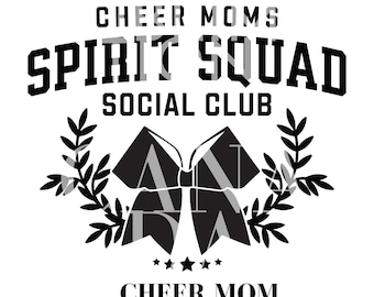 Cheer Mom PNG, Cheer Leader Moms Social Club png Cheer Mom SVG, Instant Digital Download Only, Cheer Mom Svg,Coquette Cheer Spirit Squad Png