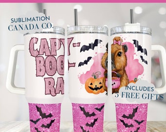 Halloween Capybara 40 Oz Tumbler Wrap, 40 Oz Wrap Coquette Halloween Sublimation Tumbler Download PNG Instant DIGITAL ONLY Cute Halloween