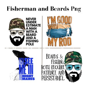 Pescador SVG, Pesca divertida y barbas Png, Adicto a la pesca Png, Archivos de sublimación de envoltura de vaso de pesca, Descarga digital de peces y barbas