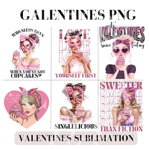 Galentines Png, Valentines Svg, Coquette Aesthetic Galentines Clipart, Divertida camiseta de sublimación de Galentines con cupcakes, Afirmaciones de San Valentín