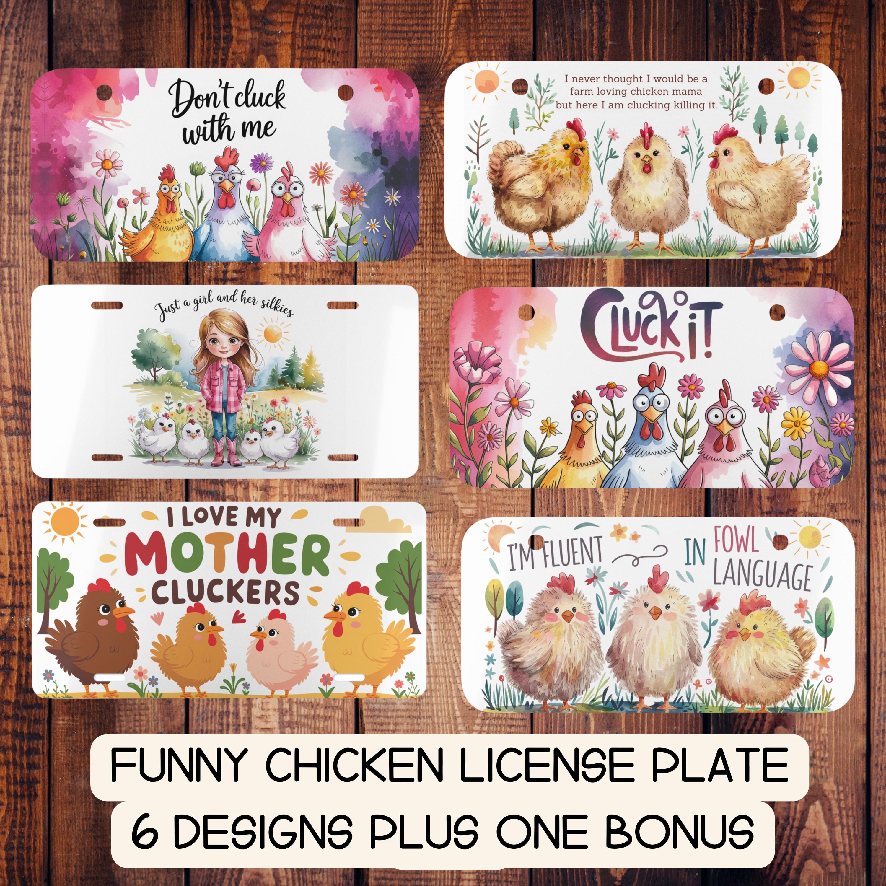 Funny Chicken License Plate Png Front Vanity Plates Png Mini
