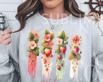 Strawberry Png,Strawberry Svg,Coquette Aesthetic Strawberry Clipart, Brushstroke Strawberry Shirt Sublimation,Summer Fruit Png Download Only