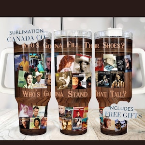 Country Music 40 Oz Tumbler Wrap,40 Oz Wrap Classic Country Music Legends png Design Sublimação Tumbler Download PNG Instantâneo SOMENTE DIGITAL