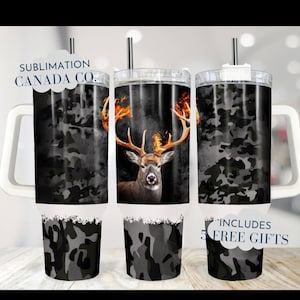 Deer Hunting 40 Oz Tumbler Wrap,40 Oz Wrap Hunting Sublimation Tumbler Design Download PNG Instantâneo SOMENTE DIGITAL Wrap Camo Deer 40 Oz Png