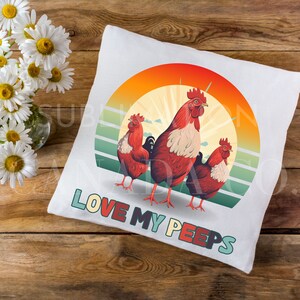 Retro Chicken PNG, Funny Chicken Png, Love My Peeps Svg, Instant Download Chicken File, Funny Chickens Clipart Cute Chicken Lover Jpeg