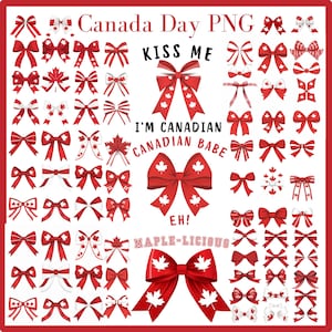 Canada Day Png Kanadisches Mädchen Png Clipart Bündel Ahornblatt Bögen Png Rot und Weiß Kanadisches Design Vaterländisches Design NUR digital herunterladen