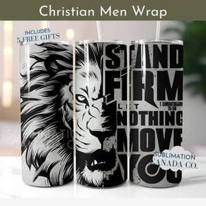 Christian Men Tumbler Wrap Png 20 Oz Christian Tumbler Wrap Diseño digital Sólo Biblia Wrap Descargar León de Judá Png 20 Oz Tumbler Wrap