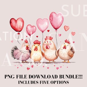 Valentines Chicken Png, Galinha e Galo Valentines, Cute Hen Png, Coração Valentines Design, Cartão de Dia dos Namorados png, Pássaros Digital Download