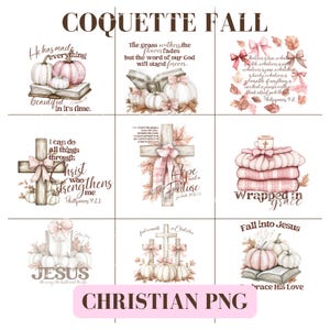 Coquette automne affirmation chrétienne Png, automne verset de la Bible Png, automne chrétien Png, tshirt Sublimation Coquette Christian, téléchargement numérique