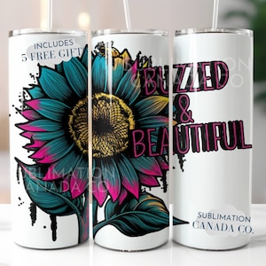 Bee Affirmation Tumbler Wrap, 20oz Skinny Sublimation Tumbler Design, Inspirational Sublimation Wrap, Watercolor Bee Tumbler PNG Downloads