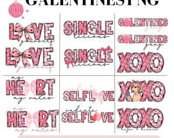 Galentines Png, Valentines Affirmations, Valentines Svg, Coquette Aesthetic Galentines Clipart, XOXO Png, Tshirt Sublimation,Galentines Gang