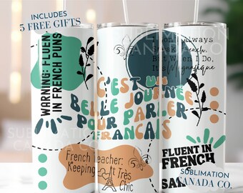 フランス語教師 20 オンス タンブラー ラップ PNG フランス語 20 オンス タンブラー ラップ デジタル デザイン 面白いフランス語タンブラー ラップ フランス語 PNG ラップ ダウンロード
