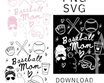 Baseball Mom PNG, Doodle Hand Drawn Baseball Png,Baseball Mama SVG,Instant Digital Download Only,Doodle Art Baseball Png,Baseball Mom Design