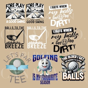 Golf SVG, paquete SVG de golf, descarga de diseño png de golf, paquete de imágenes prediseñadas de golf, png de golf para damas, svg de golf para hombres divertidos, svg de golf, pelotas de golf png