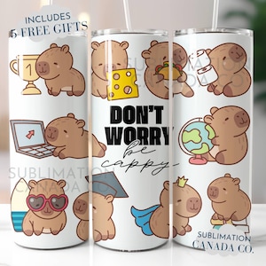 Pozytywne Cytaty Capybara Wrap Png 20 Oz Nie martw się, bądź Capy Tumbler Wrap Projekt Cyfrowy Tylko Wrap Png 20 Oz Tumbler Pozytywne Afirmacje