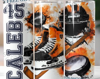 Hockey 20 Oz Tumbler Wrap for Personalizing ,Custom Hockey 20 Oz Wrap Hockey Sublimation Tumbler Design Download DIGITAL ONLY Sports  Wrap