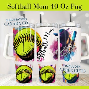 Softball Mom 40 Oz Tumbler Wrap,40 Oz Wrap Softball Sublimation Tumbler Design Digital Download PNG Instant DIGITAL ONLY Sports Mom Wrap