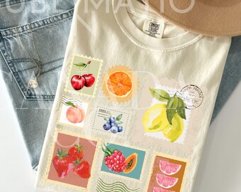 Sommer Obst Stempel Png Stempel Shirt Design Clipart Obst Erdbeere Kirsche png Stempel Zitronen Blaubeere Plotter, Farmers Market Design Download
