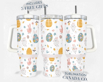 Pastel Pasen 40 Oz Tumbler Wrap, 40 Oz Wrap Paashaas & ei png Design Sublimatie Tumbler Digitale Download PNG Instant ALLEEN DIGITAAL