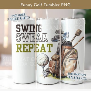 Envolturas para vasos de golf divertidas Envolturas para regalos del Día del Padre Vaso de golf de 20 oz Png Envolturas para vasos de golf Envoltura para club social Diseño digital Solo descarga