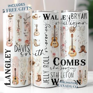 Countryzangers 20 Oz Tumbler Wrap, 20 Oz Wrap Country Stars png Coquette Guitar Sublimatie Tumbler Download PNG Instant ALLEEN DIGITAAL